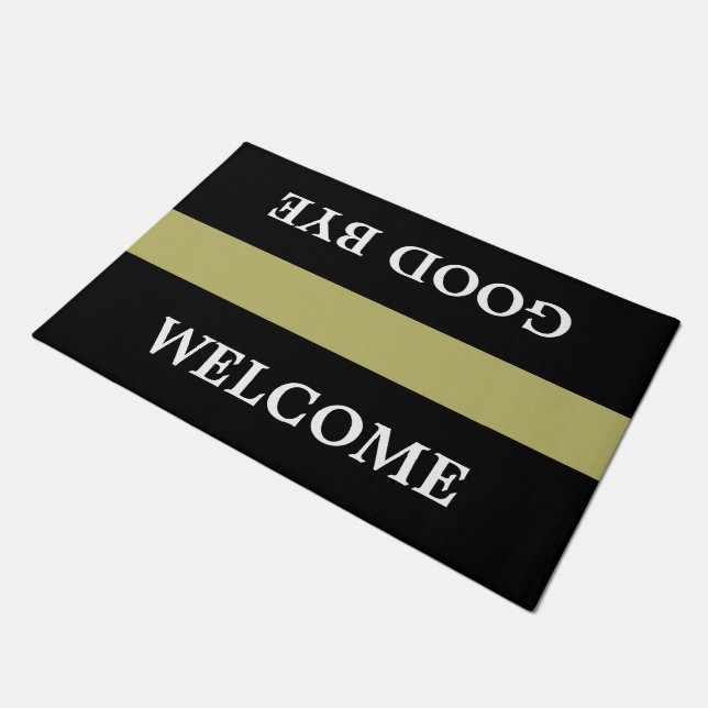Only Stripes khaki + your background & ideas Doormat (Angled)