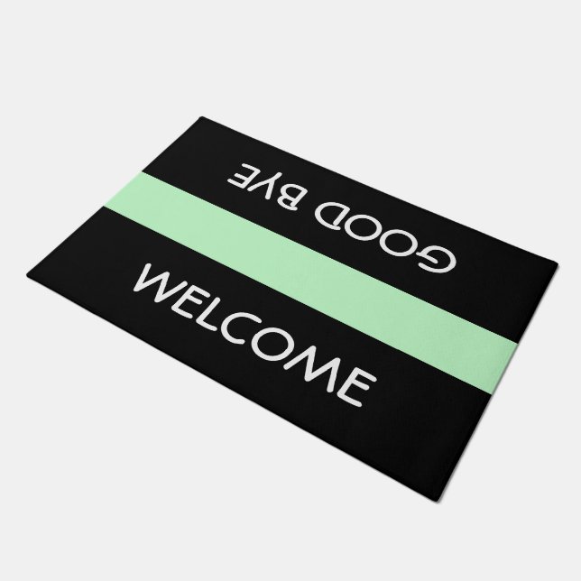 Only Stripes light mint + your background & ideas Doormat (Angled)