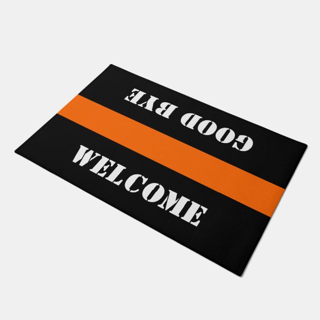 Only Stripes orange + your background & ideas Doormat (Angled)