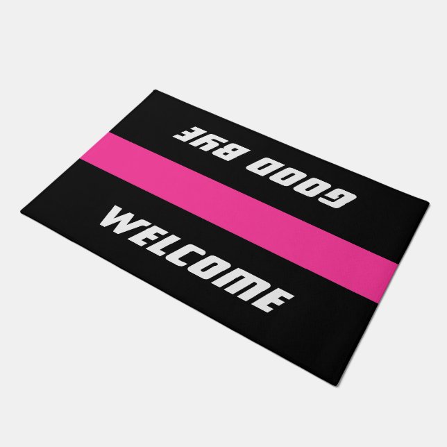 Only Stripes pink + your background & ideas Doormat (Angled)