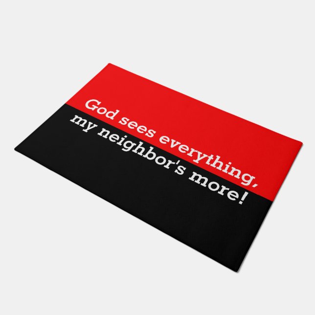 Only Stripes red + your background & ideas Doormat (Angled)