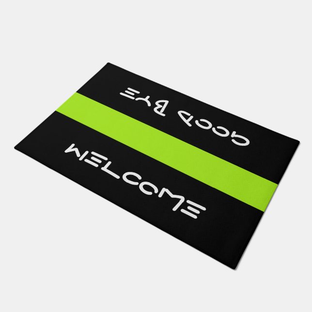 Only Stripes spring green + your background & idea Doormat (Angled)