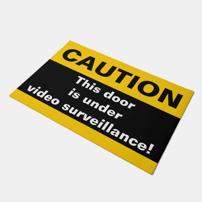 Only Stripes yellow + your backgr. & caution ideas Doormat (Angled)