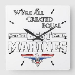 Only The Best Are Marines Square Wall Clock