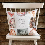 Only the Best Moms Get Promoted to Grandma 8 Photo Cushion<br><div class="desc">A chic, beautiful photo collage throw pillow for the new grandmother! Featuring 8 of your baby photos, positioned behind a blush, the middle position displays a blush background and features the quote "Only the Best Mons Get Promoted to Grandma" in a combination of modern, hand-lettered script and sans serif font....</div>