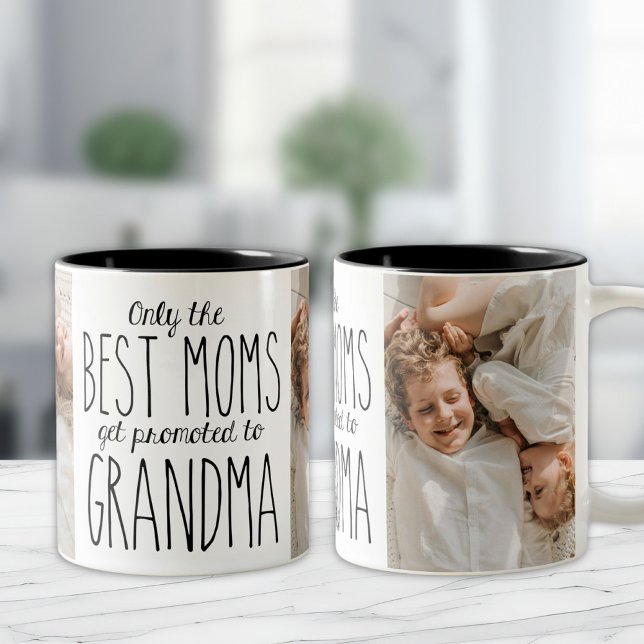 Only The Best Moms Get Promoted to Grandma Two-Tone Coffee Mug (Creator Uploaded)