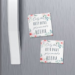 Only the Best Moms Get Promoted to Meema Magnet<br><div class="desc">Only the best moms get promoted to Meema! Our pretty floral magnet features the quote in handwritten style typography surrounded by blush pink watercolor flowers. A sweet gift for new grandmothers,  Mother's Day,  or grandmas to be.</div>