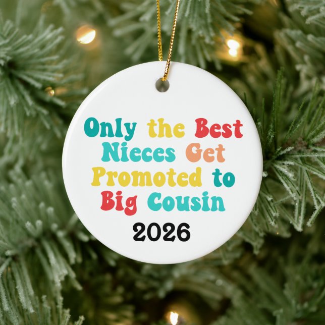 Only The Best Nieces Get Promoted To Big Cousin Ceramic Ornament (Tree)