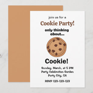 Only Thinking About Cookie Funny Food Party Invitation