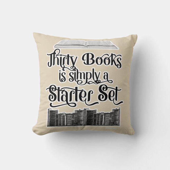 Only Thirty Books Funny Reading Design Cushion (Front)