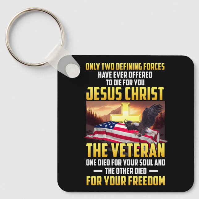 Only Two Defining Forces Die For Jesus Christ The  Key Ring (Front)