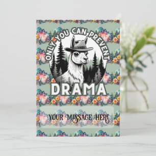 Only You Can Prevent Drama Lama Forest Holiday Card