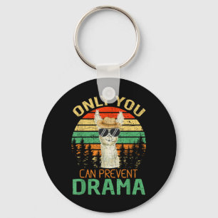 Only You Can Prevent Drama Llama Camping  Key Ring