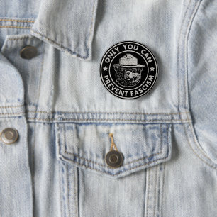 Only You Can Prevent Fascism Vintage Resist 6 Cm Round Badge