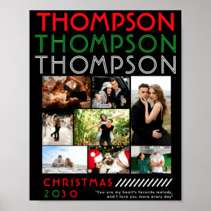 Only You Photo Collage Couples Christmas Cture  Poster