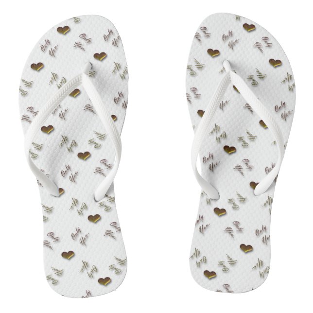 Only you. valentines love pattern with hearts. thongs (Footbed)