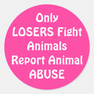 OnlyLOSERS Fight Round Pink Classic Round Sticker