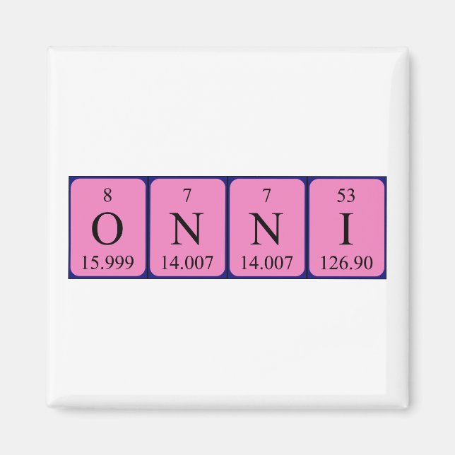 Onni periodic table name magnet (Front)