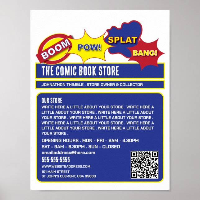 Onomatopoeia Design - Comic Book Store/Collector Poster (Front)