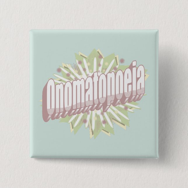 Onomatopoeia Explosion English Language  15 Cm Square Badge (Front)