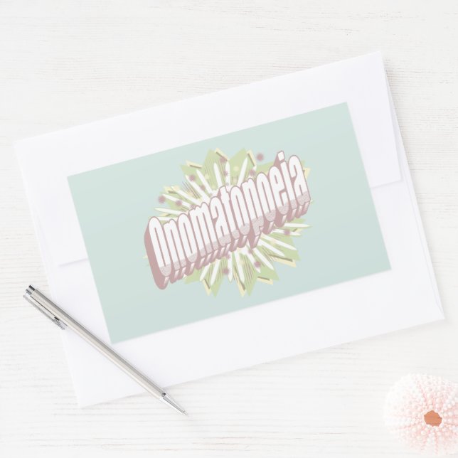 Onomatopoeia Explosion English Language  Rectangular Sticker (Envelope)