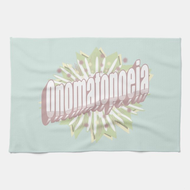Onomatopoeia Explosion English Language  Tea Towel (Horizontal)