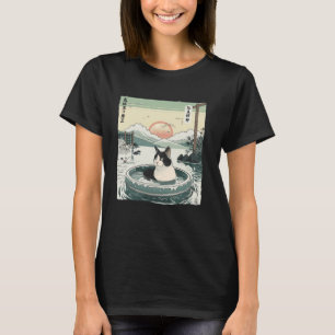 Onsen Bath Kitten Pet Lover Japanese Art Cute Cat T-Shirt