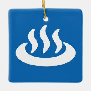 Onsen ♨ Hot Spring 温泉 Japanese Sign Ceramic Ornament