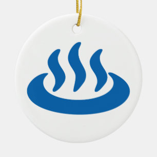 Onsen ♨ Hot Spring 温泉 Japanese Sign Ceramic Tree Decoration