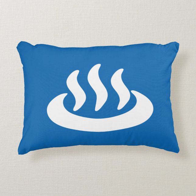 Onsen ♨ Hot Spring 温泉 Japanese Sign Decorative Cushion (Front)