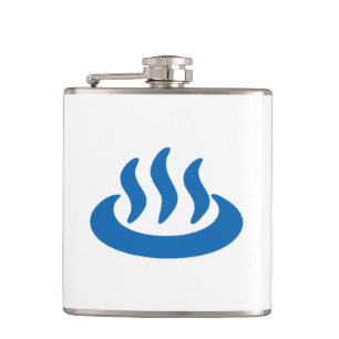 Onsen ♨ Hot Spring 温泉 Japanese Sign Hip Flask