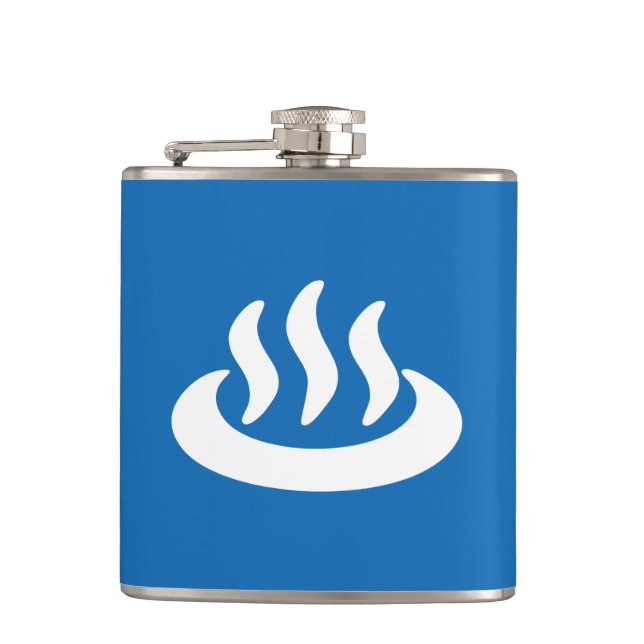 Onsen ♨ Hot Spring 温泉 Japanese Sign Hip Flask (Front)