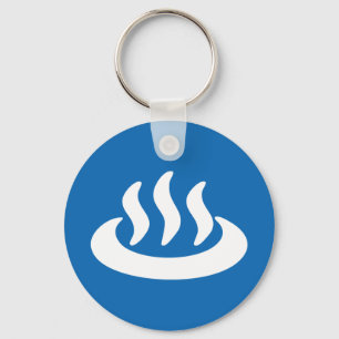 Onsen ♨ Hot Spring 温泉 Japanese Sign Key Ring