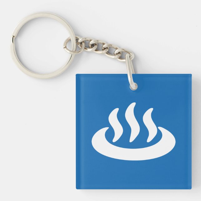 Onsen ♨ Hot Spring 温泉 Japanese Sign Key Ring (Front)