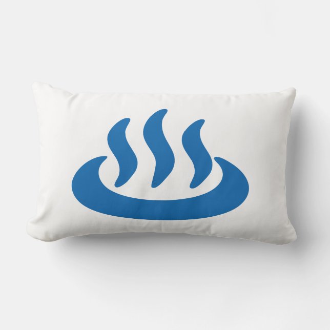 Onsen ♨ Hot Spring 温泉 Japanese Sign Lumbar Cushion (Front)