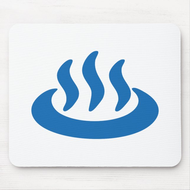 Onsen ♨ Hot Spring 温泉 Japanese Sign Mouse Pad (Front)
