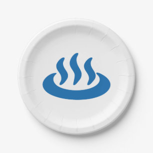 Onsen ♨ Hot Spring 温泉 Japanese Sign Paper Plate