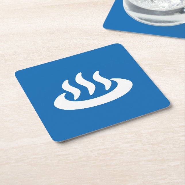 Onsen ♨ Hot Spring 温泉 Japanese Sign Square Paper Coaster (Angled)