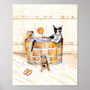 Onsen Kitty DO NOT DISTURB Poster