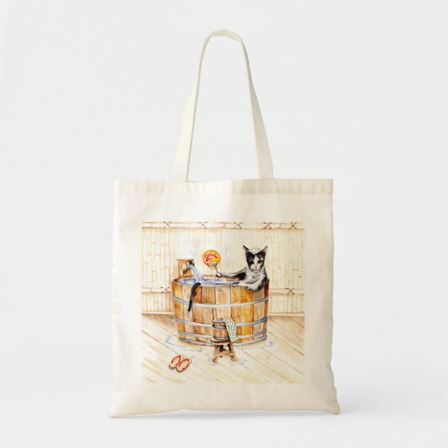 Onsen Kitty DO NOT DISTURB Tote Bag (Front)