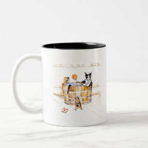 Onsen Kitty DO NOT DISTURB Two-Tone Coffee Mug