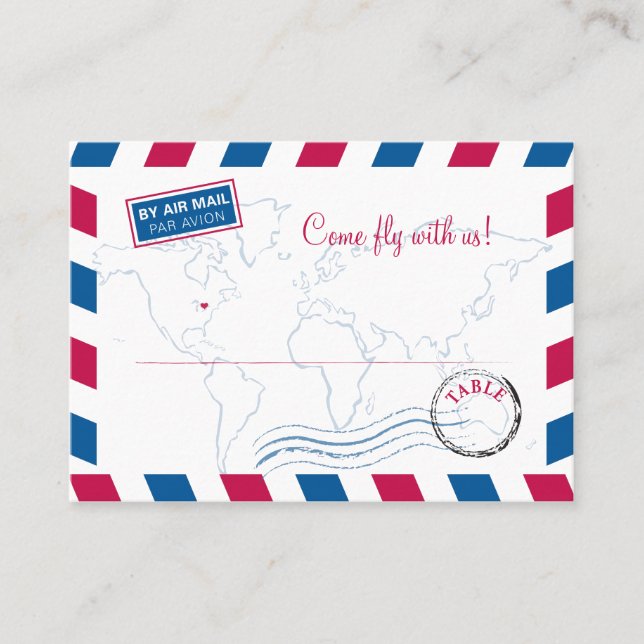 Ontario Canada Air Mail Seating Card Wedding (Front)