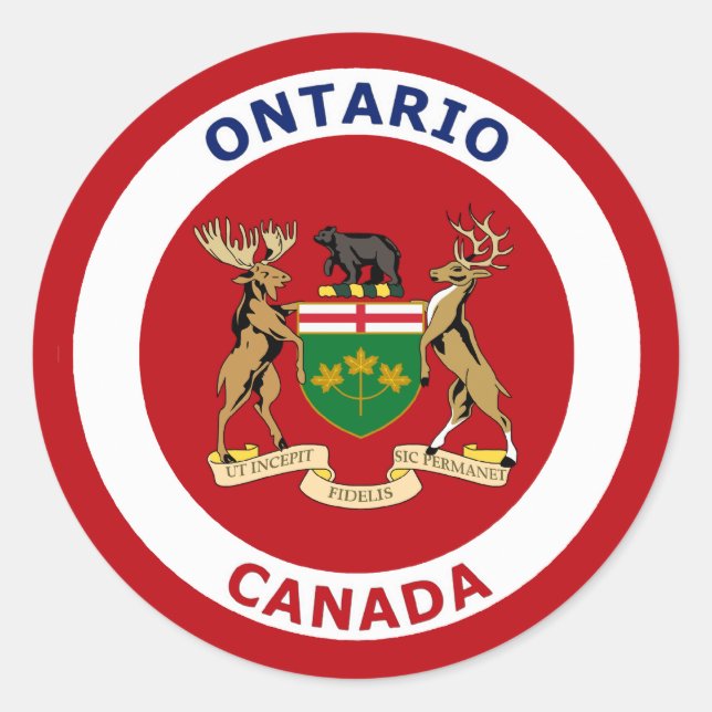 ONTARIO, CANADA CLASSIC ROUND STICKER (Front)