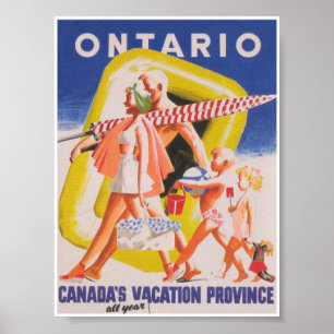 Ontario Canada Vintage Travel Poster