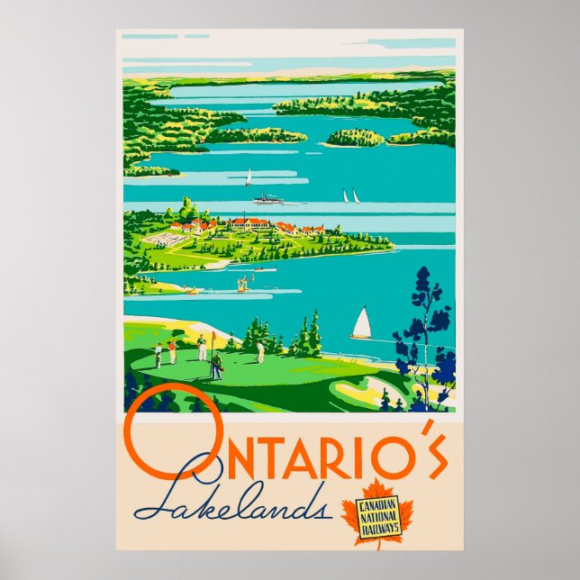 Ontario Canada Vintage Travel Poster (Front)