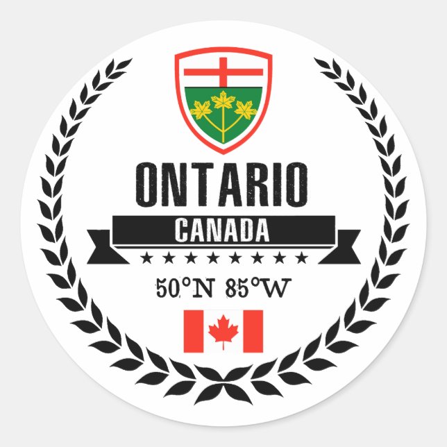 Ontario Classic Round Sticker (Front)