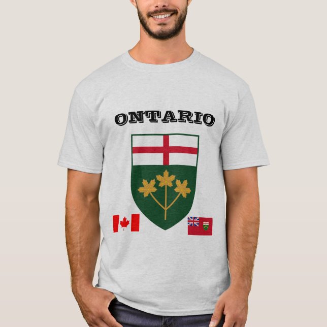 Ontario Customizable Coat of Arms T Shirt (Front)
