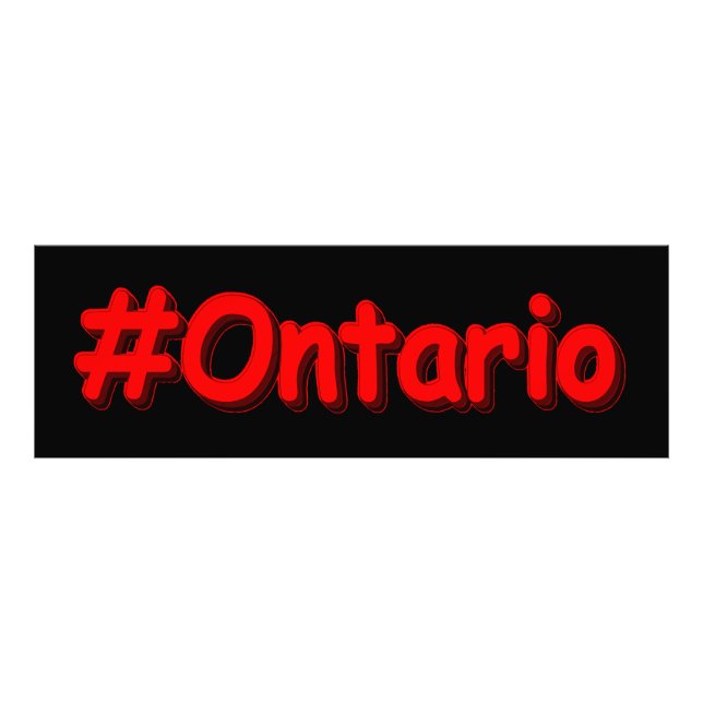 "#Ontario " Cute Design. Buy Now Photo Print (Front)
