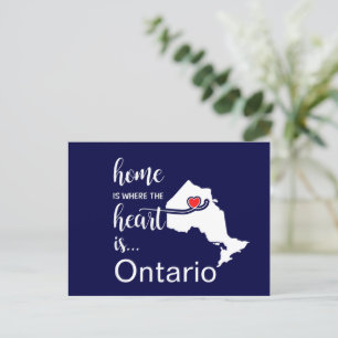 Ontario Home is where the heart is Postcard