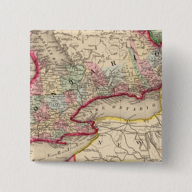 Ontario Map by Mitchell 15 Cm Square Badge (Front)